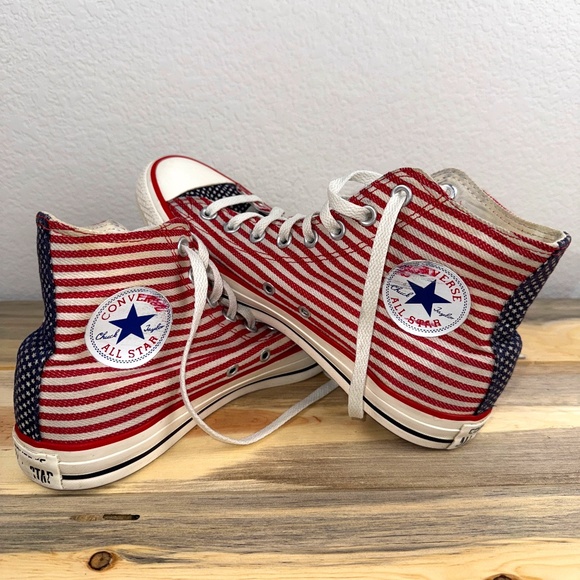 Converse High Top Chuck Taylor All American Stars and Stripes Men's 8 Women's 10 - Picture 1 of 12